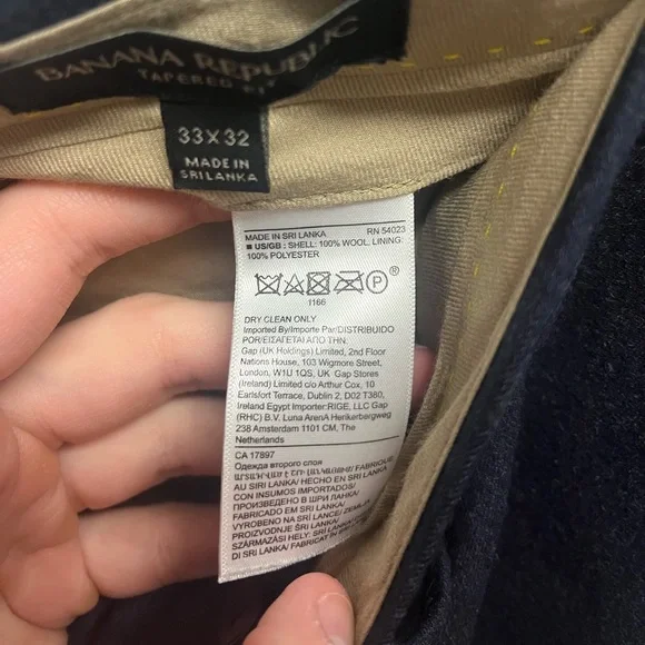 Banana Republic 100% Wool Navy Pants - Picture 3 of 5